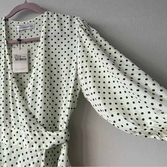 Faithfull The Brand Lavender Wrap Green Lula Dot Blouse - Picture 4 of 9